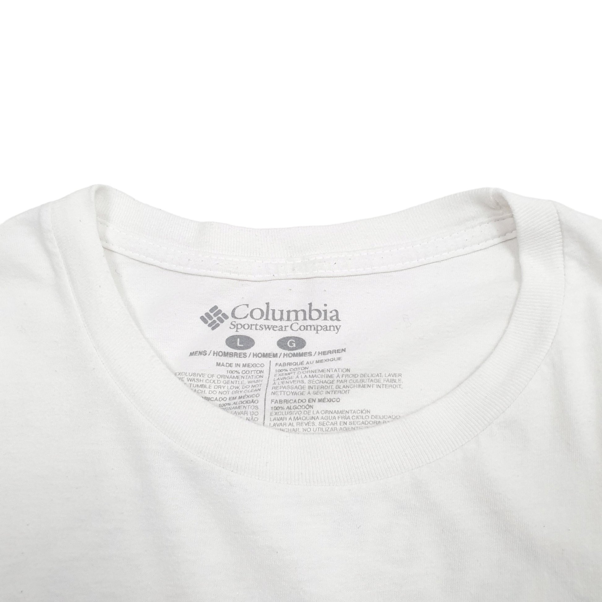 Mens White Columbia Sportswear  Short Sleeve T Shirt