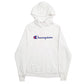 Womens White Champion Spellout Hoodie Jumper
