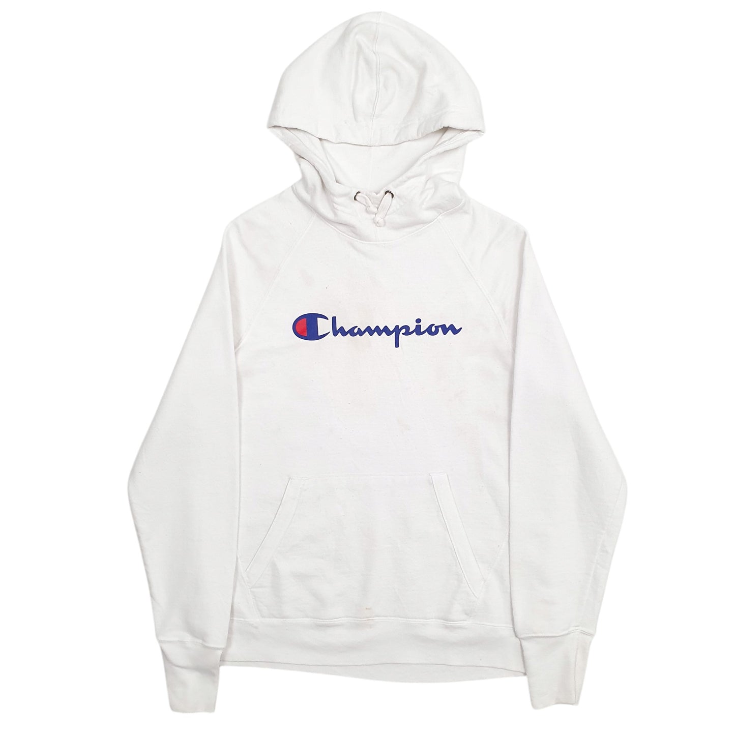 Womens White Champion Spellout Hoodie Jumper