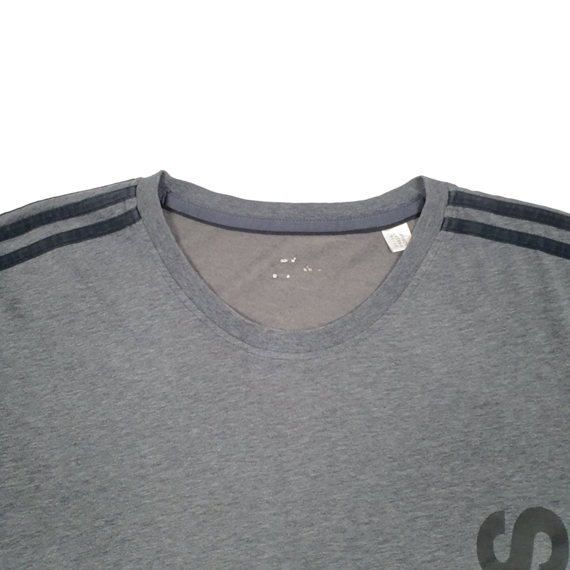 Mens Grey Adidas Spellout Climalite Short Sleeve T Shirt