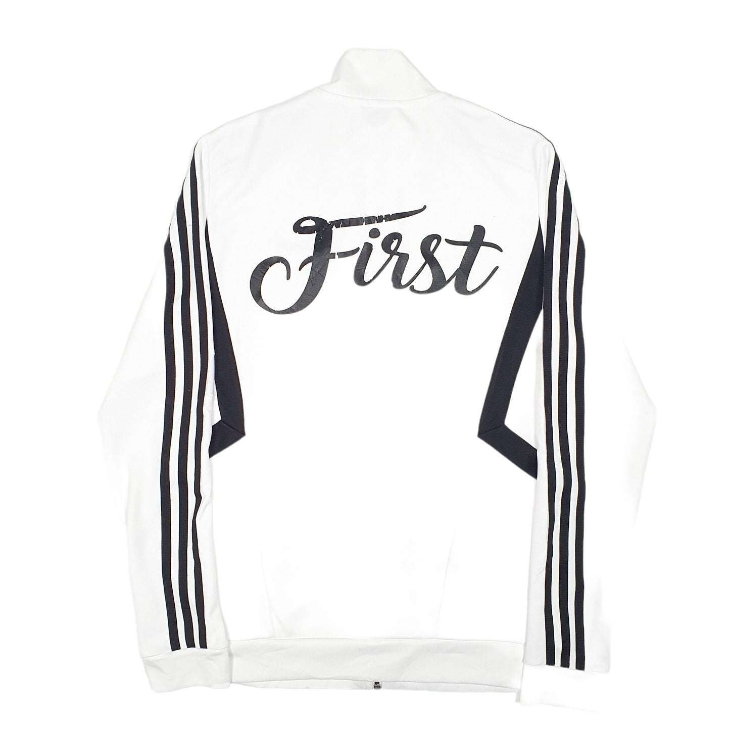 Mens White Adidas A Team First Track Top Climalite Full Zip Jumper
