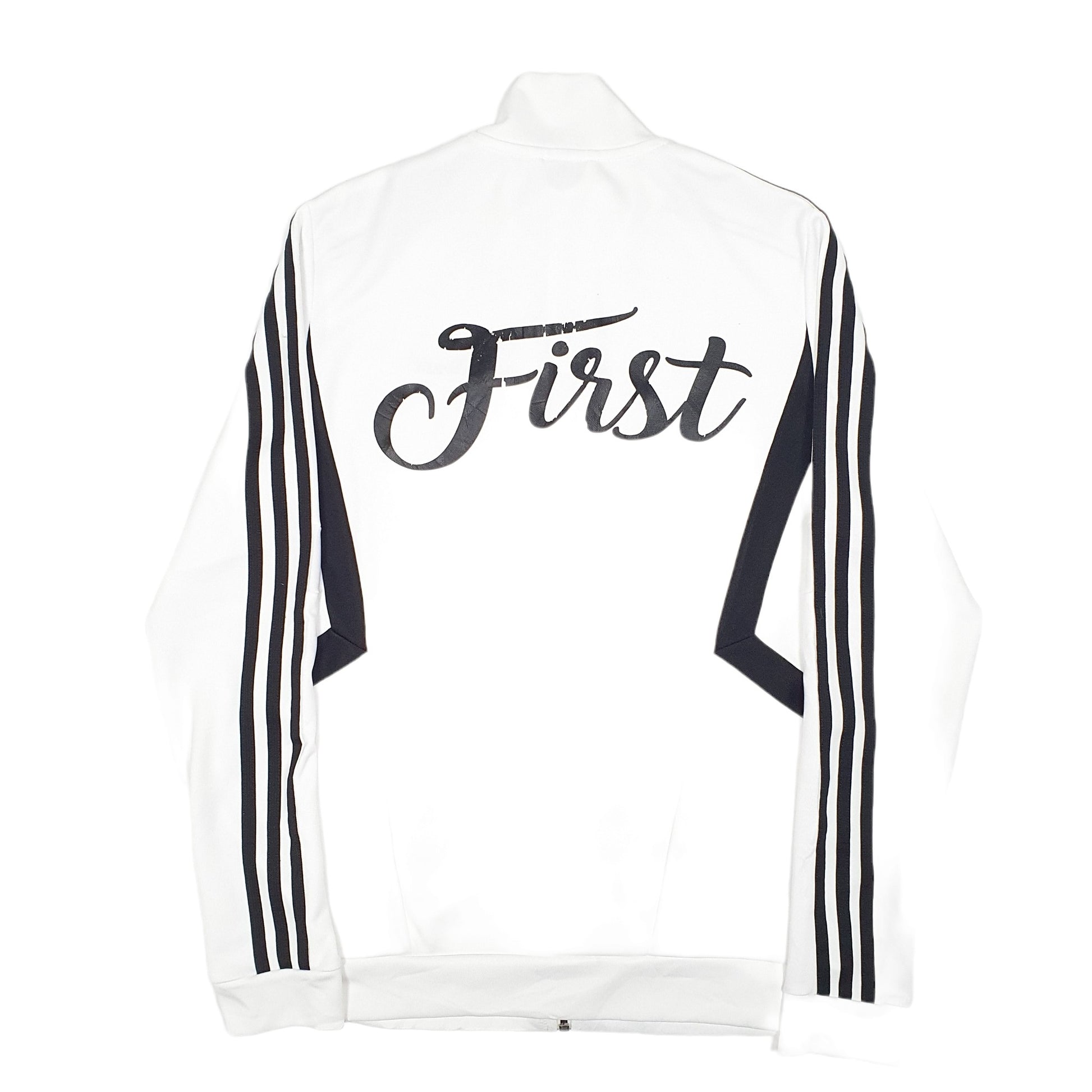 Mens White Adidas A Team First Track Top Climalite Full Zip Jumper