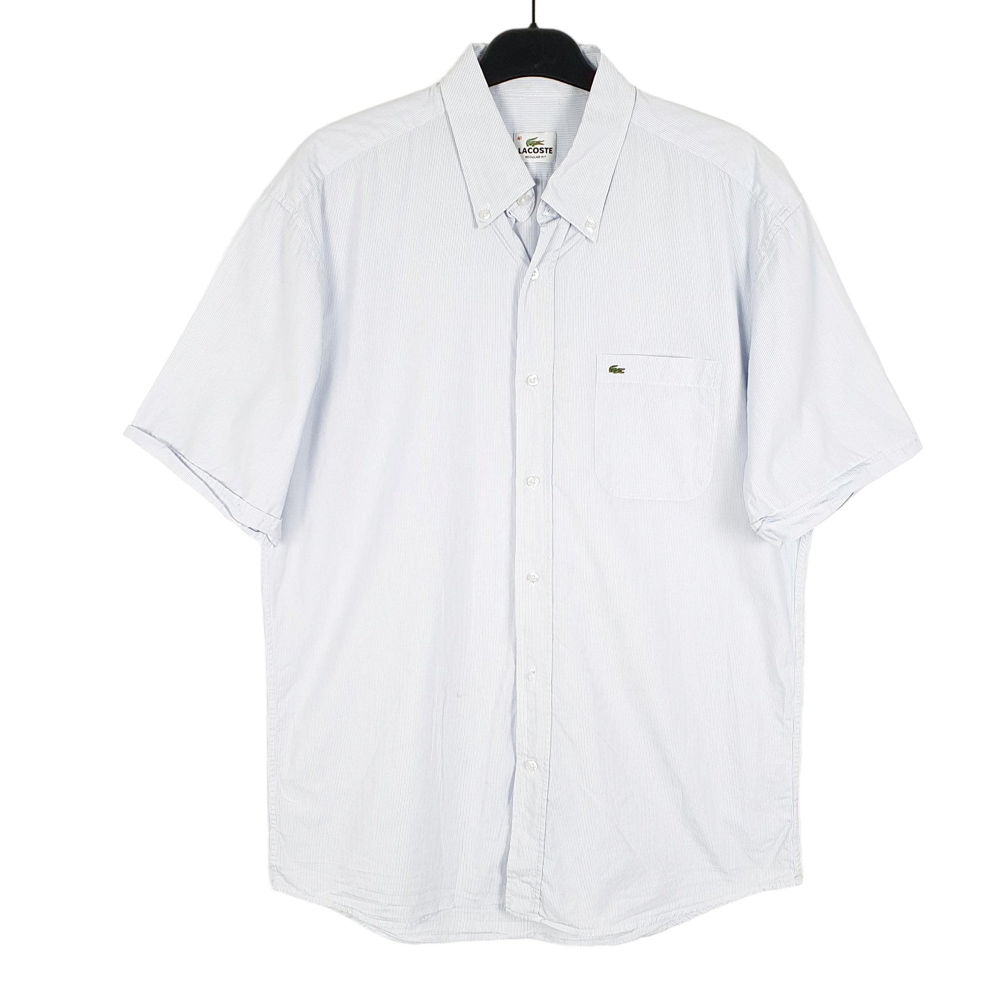 Mens Blue Lacoste  Short Sleeve Shirt