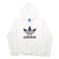 Mens White Adidas Spellout Hoodie Jumper