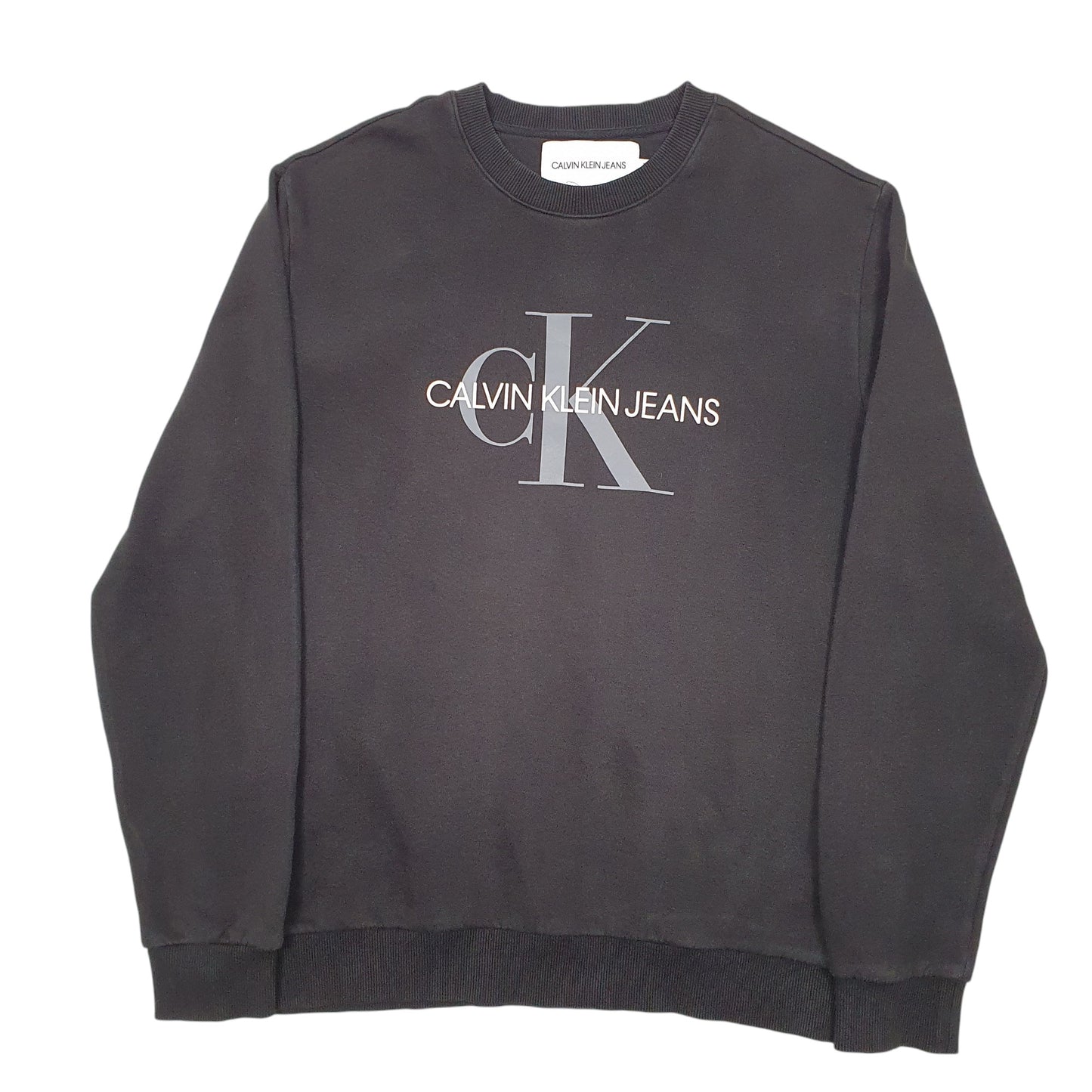 Mens Black Calvin Klein CK Jeans Crewneck Jumper