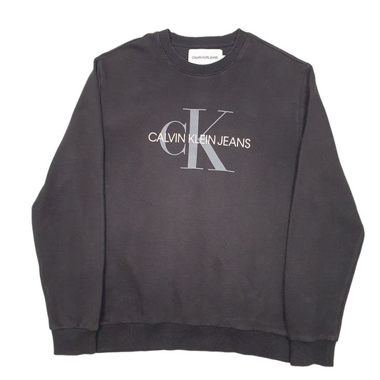 Mens Black Calvin Klein CK Jeans Crewneck Jumper