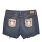 Womens Blue Levis Skull Denim Shorts