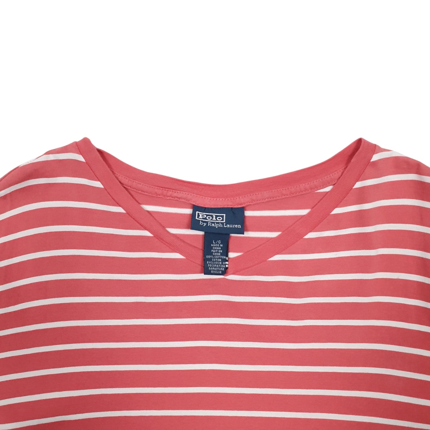 Mens Red Polo Ralph Lauren Stripes Short Sleeve T Shirt
