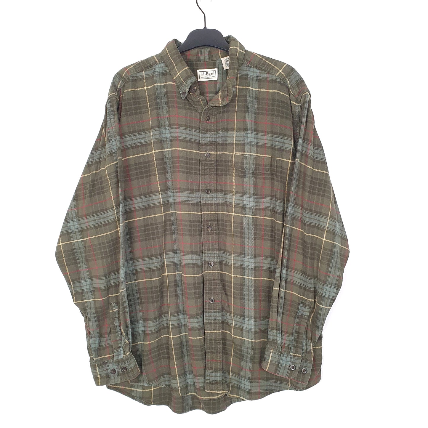 Mens Green L.L.Bean Flannel Overshirt Long Sleeve Shirt