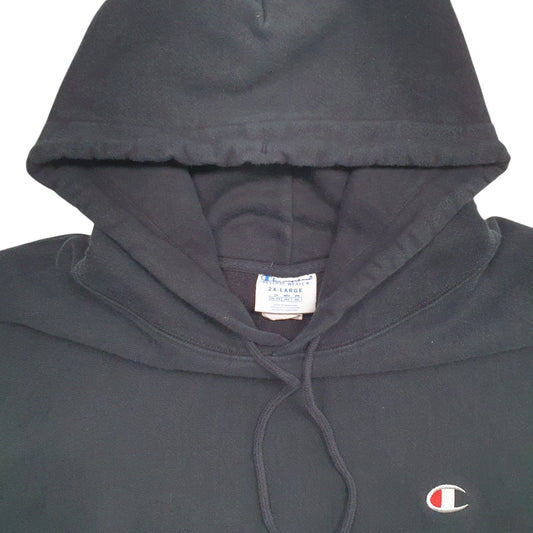 Mens Black Champion Reverse Weave Hoodie Jumper