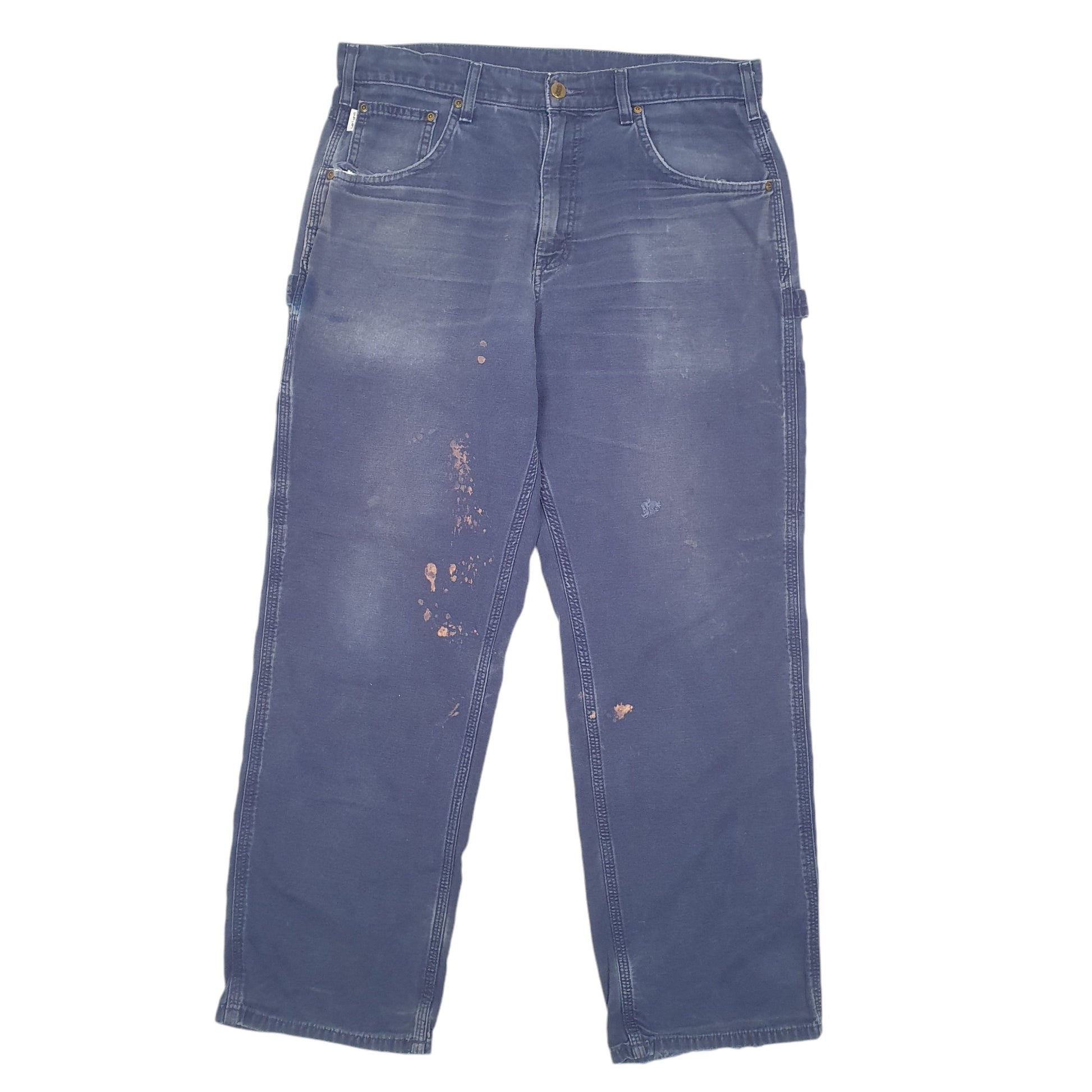 Mens Blue Carhartt Workwear Pants Carpenter Trousers