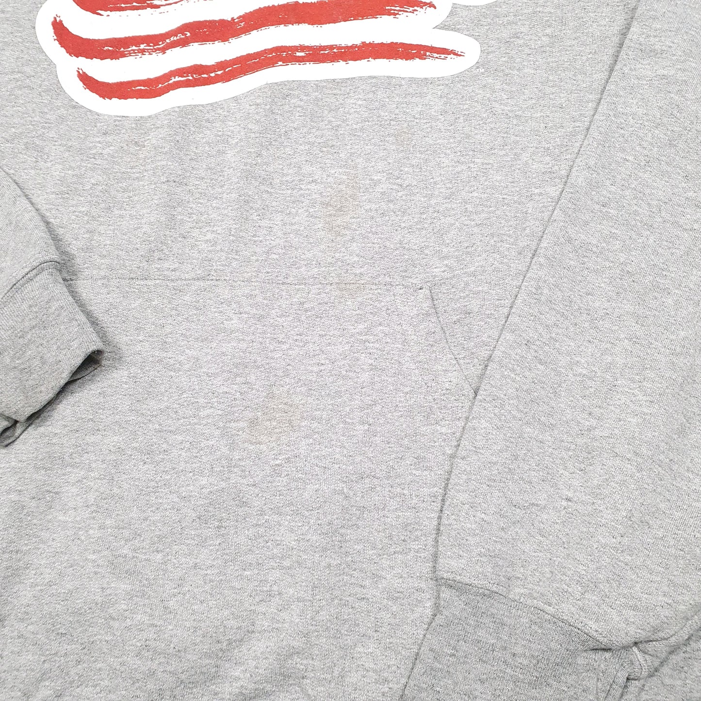 Mens Grey Adidas USA Soccer Team Flag Hoodie Jumper