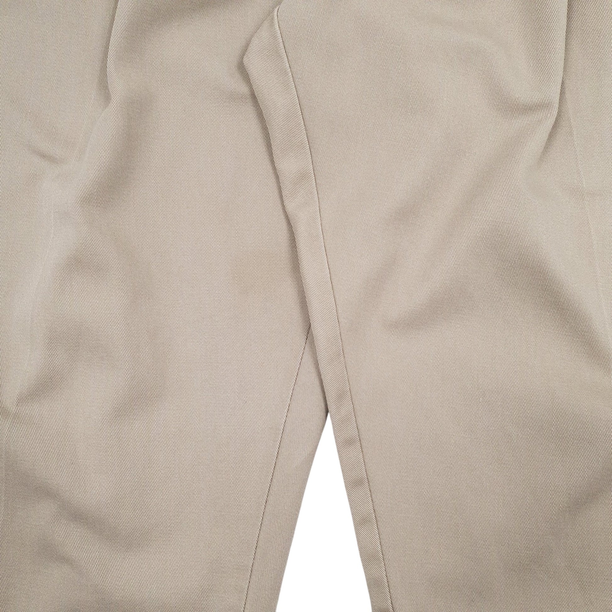 Mens Beige Wrangler Double Pleated Chino Trousers