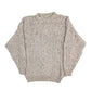 Mens Beige John Molloy Vintage Made in Ireland Chunky Knit Arran Sweater Crewneck Jumper