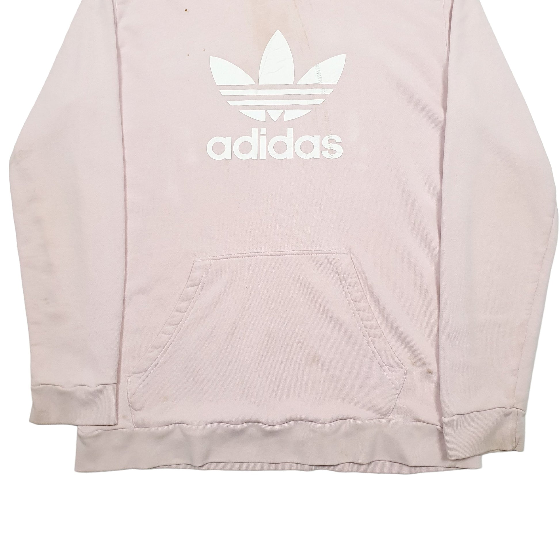 Mens Pink Adidas Spellout Hoodie Jumper