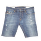 Mens Blue Diesel Slim Jorts Jean Distressed Denim Shorts