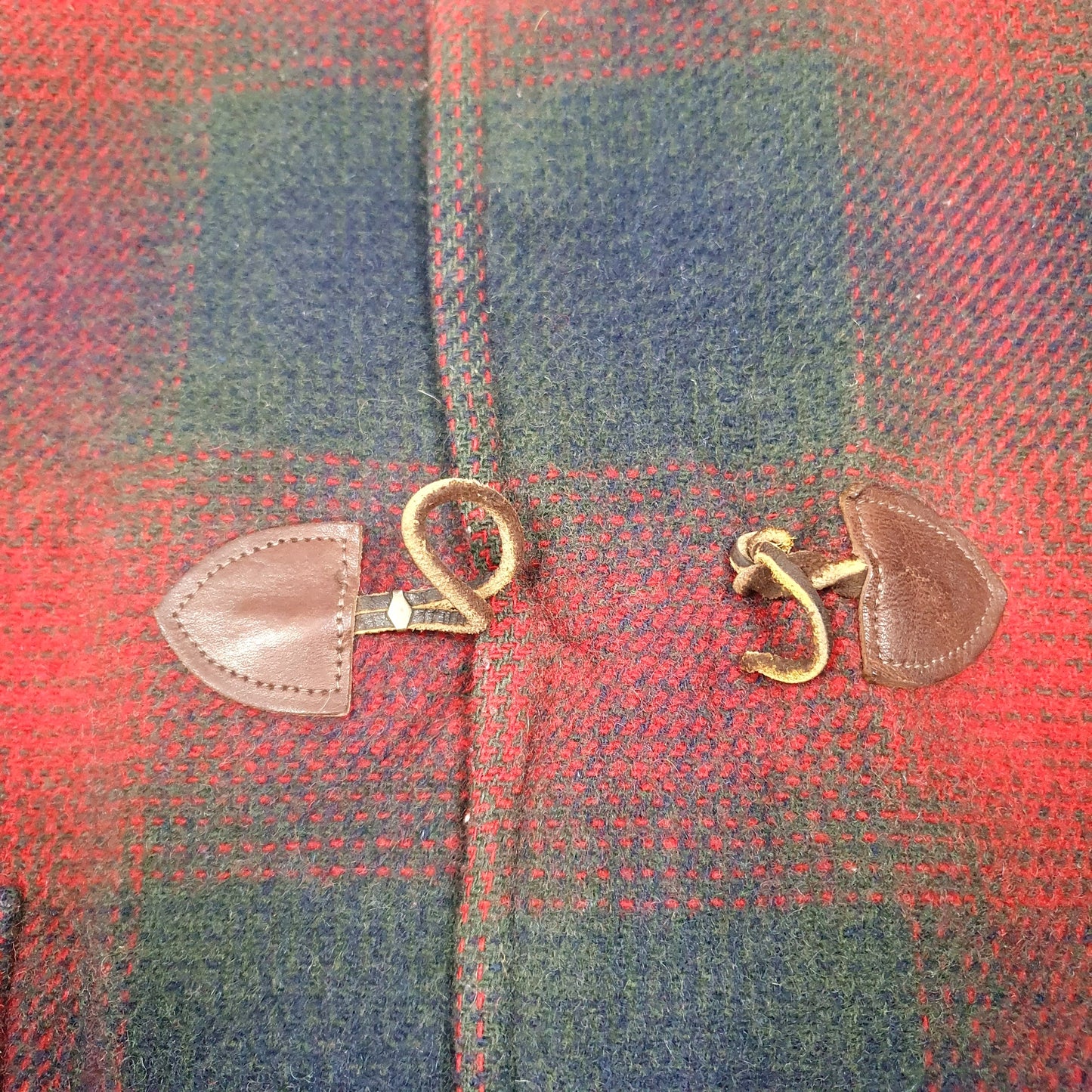 Womens Red Lands End Duffle Vintage Wool  Coat