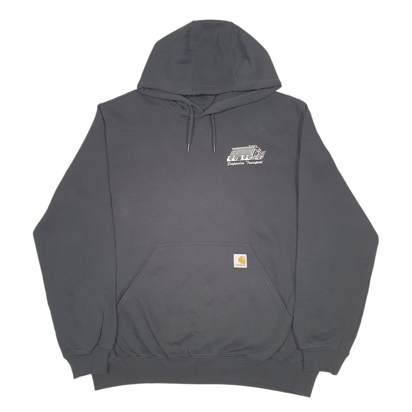 Mens Black Carhartt Workwear Expeedia Transport Trucking USA Hoodie Jumper