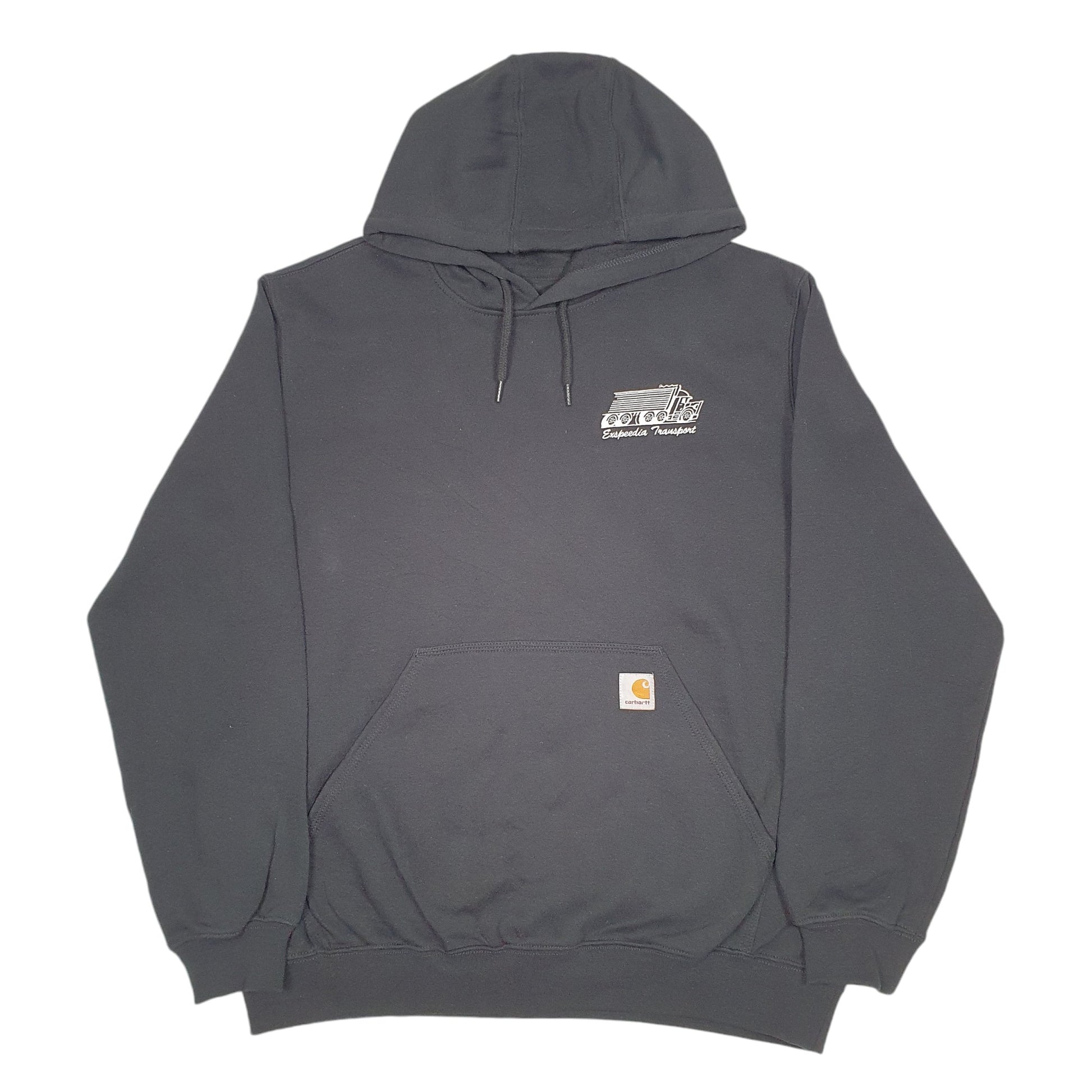 Mens Black Carhartt Workwear Expeedia Transport Trucking USA Hoodie Jumper