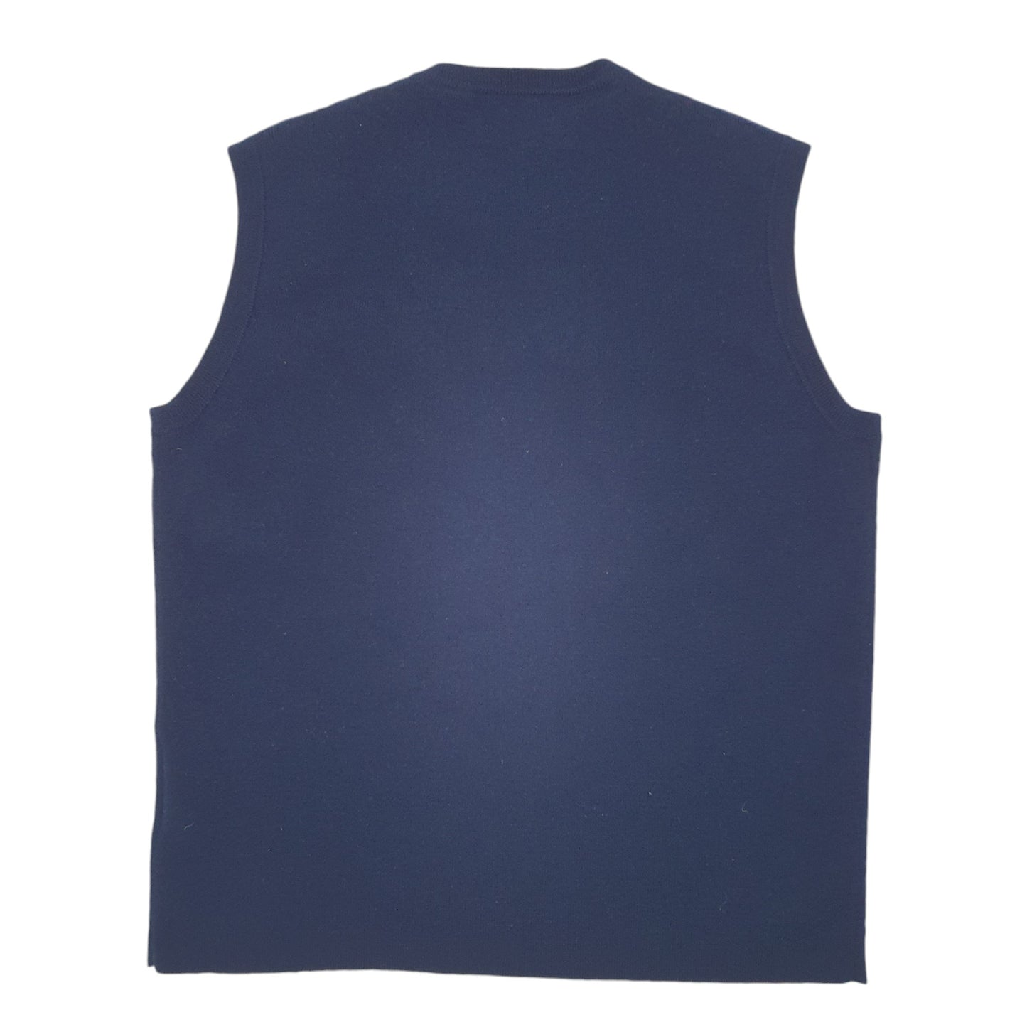 Womens Navy Tommy Hilfiger Knit Merino Tank Top Sweater Vest V Neck Jumper