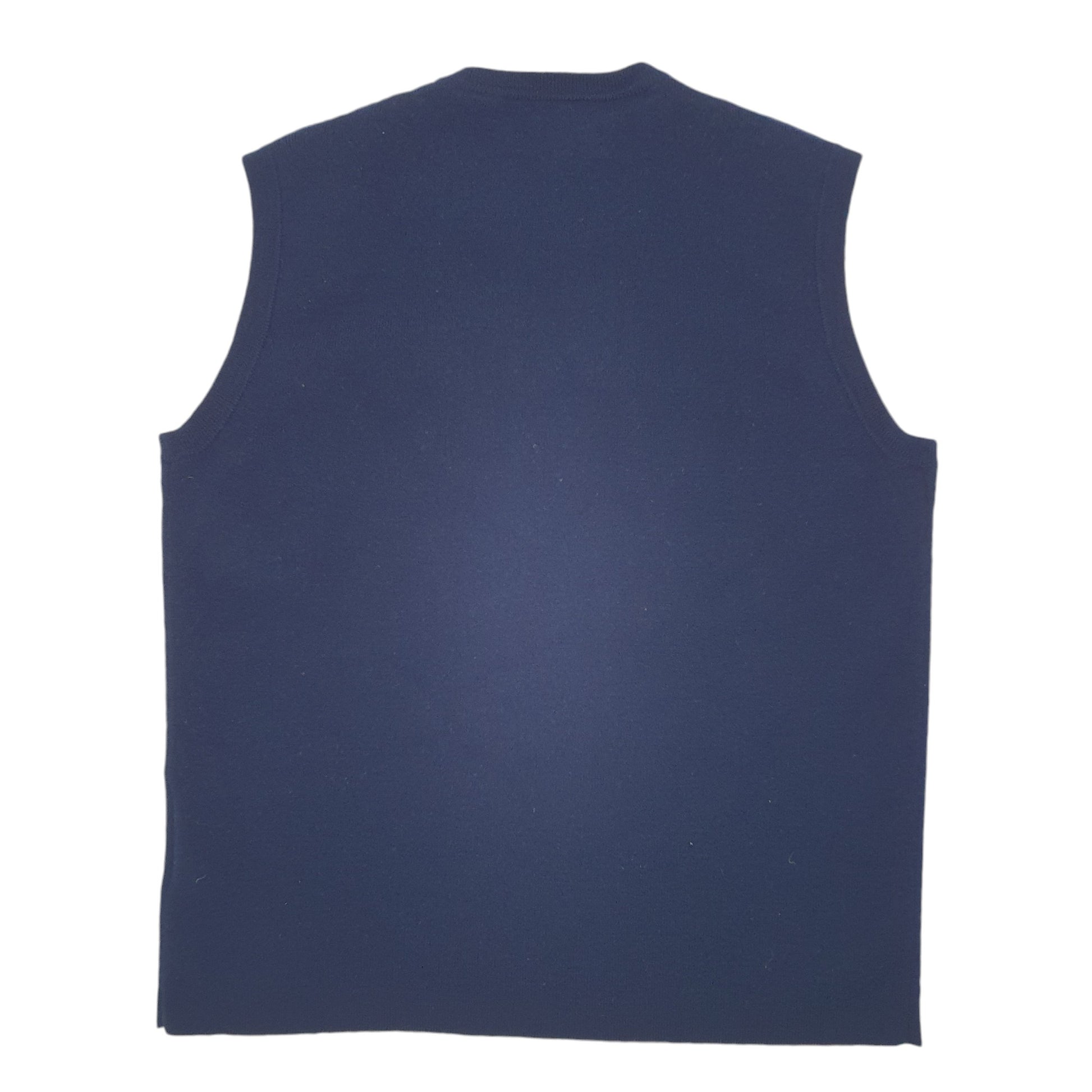 Womens Navy Tommy Hilfiger Knit Merino Tank Top Sweater Vest V Neck Jumper