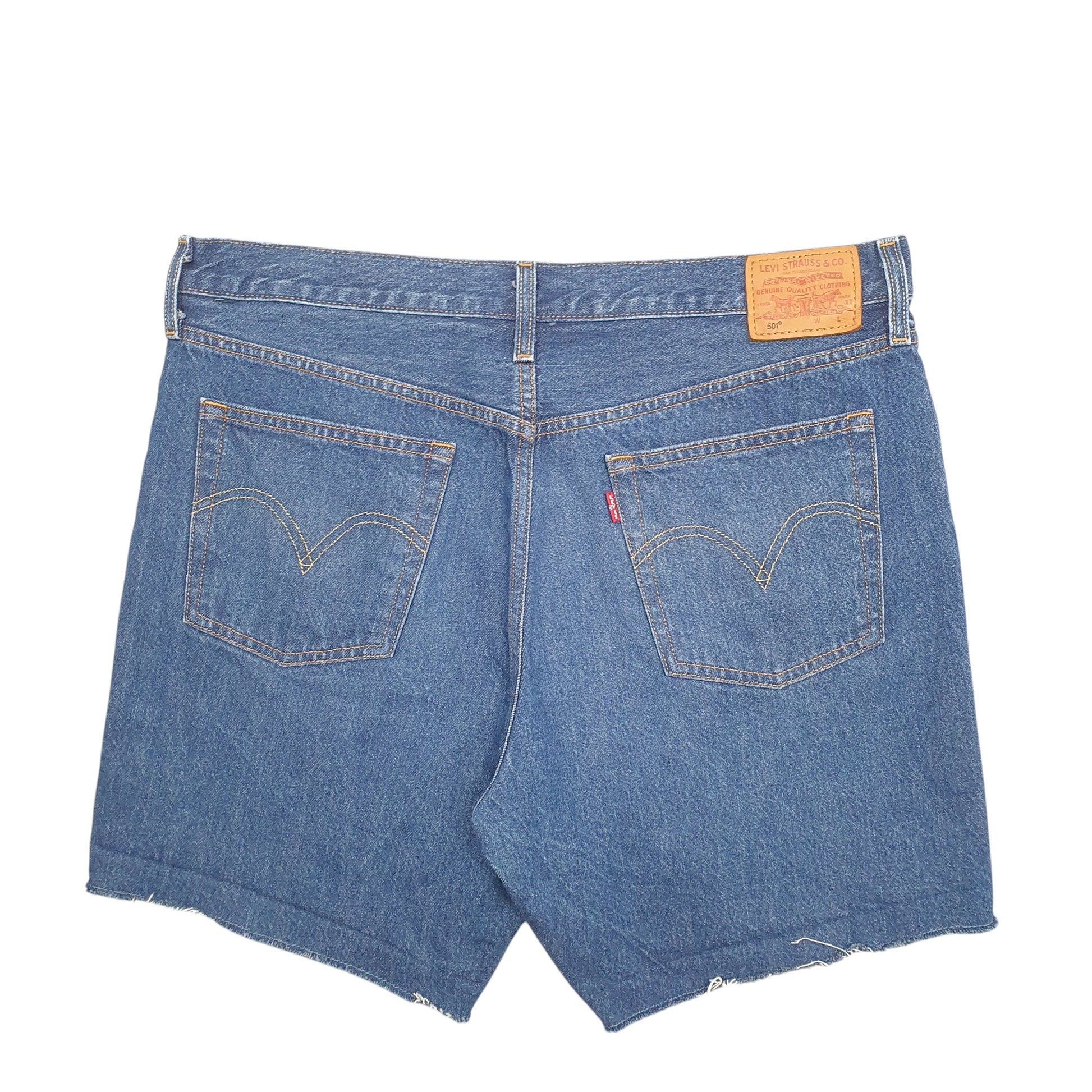 Mens Blue Levis Distressed Denim Shorts