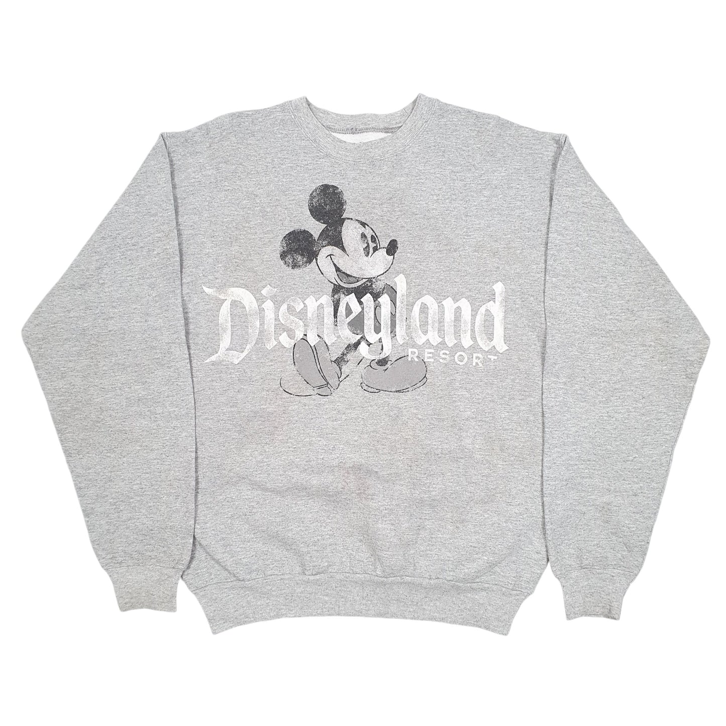 Mens Grey Hanes Disneyland Resort Mickey Mouse Crewneck Jumper
