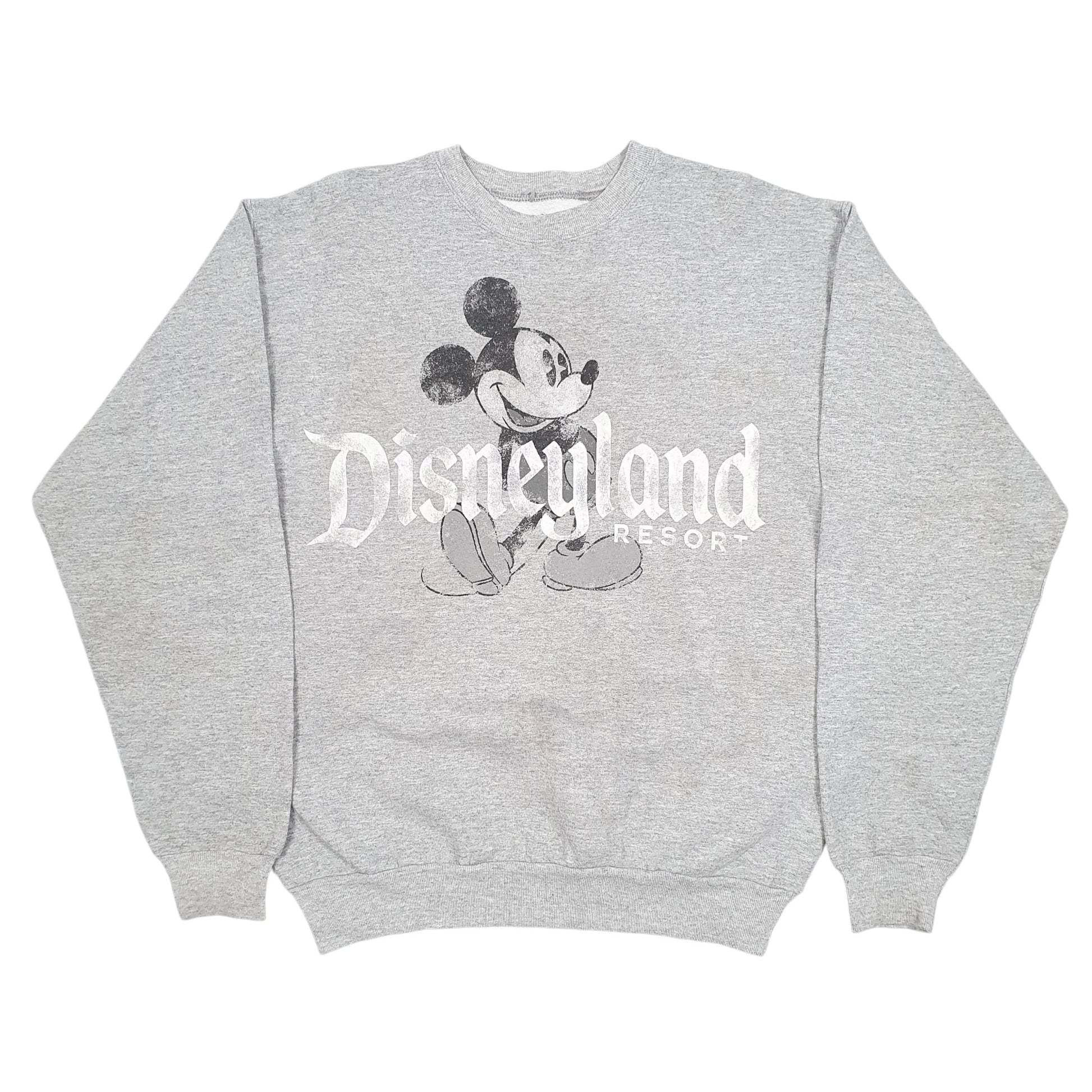 Mens Grey Hanes Disneyland Resort Mickey Mouse Crewneck Jumper