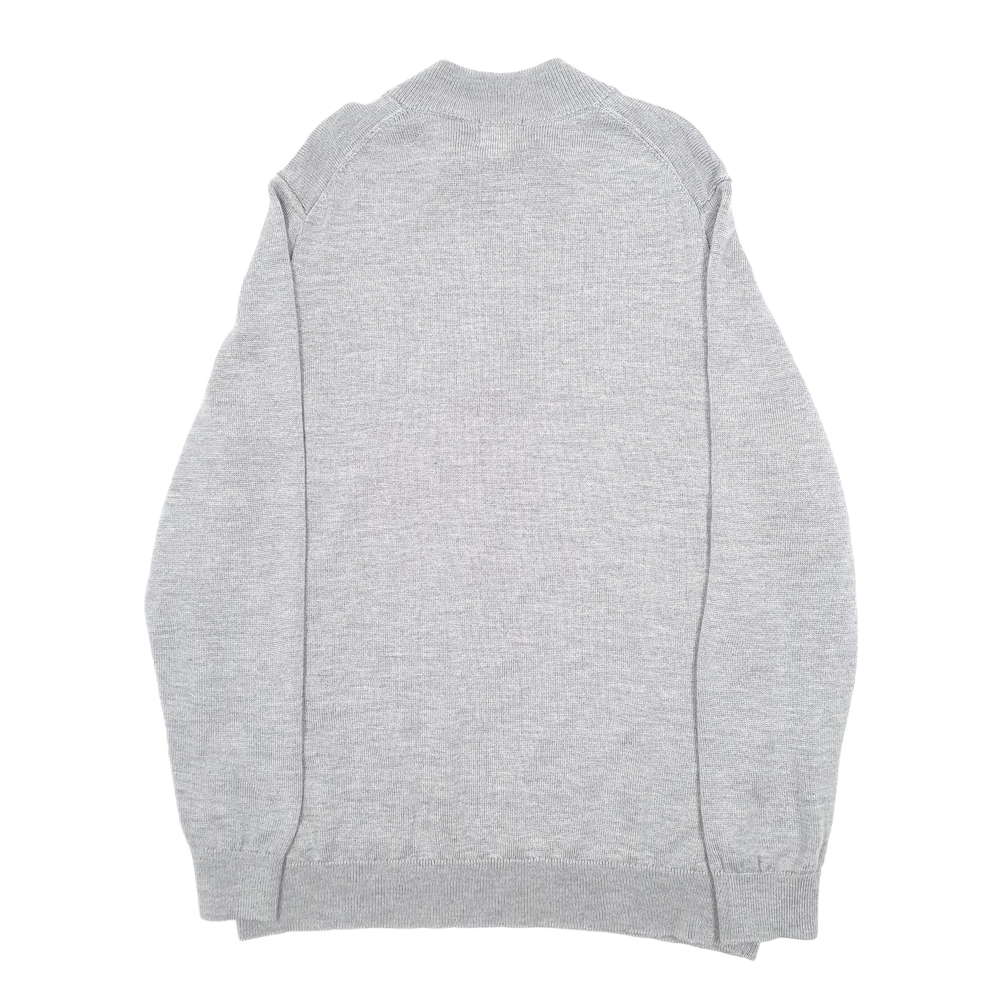 Mens Grey L.L.Bean Knit Quarter Zip Jumper