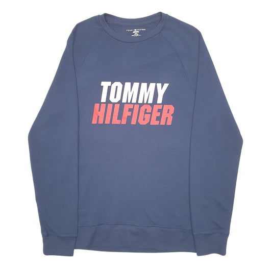 Mens Navy Tommy Hilfiger Spellout Crewneck Jumper