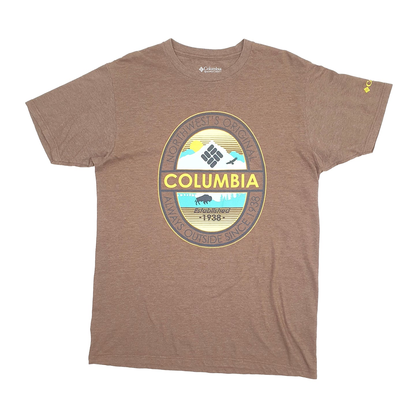 Mens Brown Columbia Sportswear  Short Sleeve T Shirt