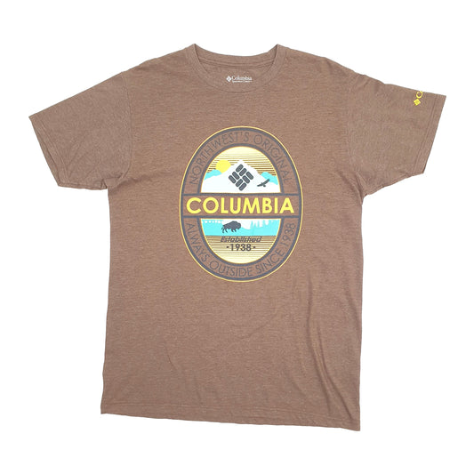 Mens Brown Columbia Sportswear  Short Sleeve T Shirt
