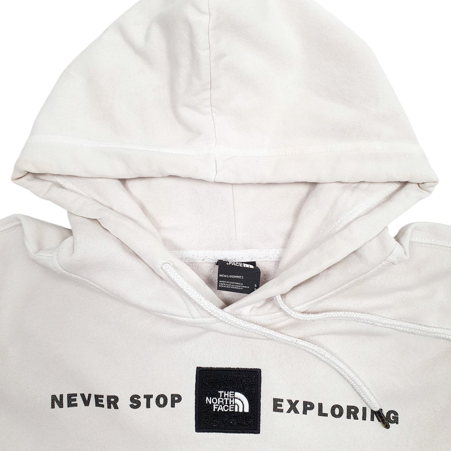 Mens Cream The North Face Spellout Hoodie Jumper