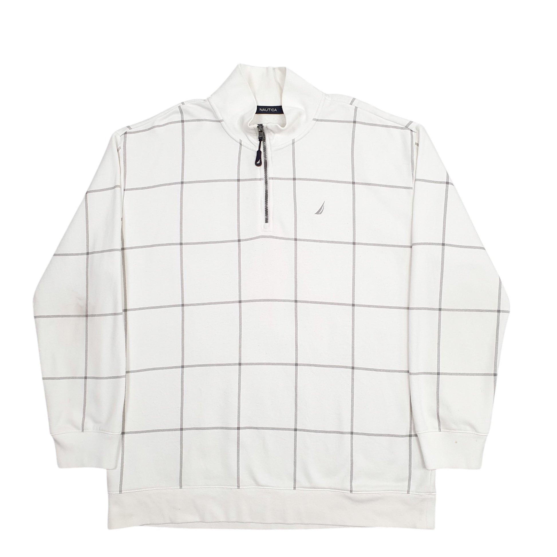 Mens White Nautica  Quarter Zip Jumper
