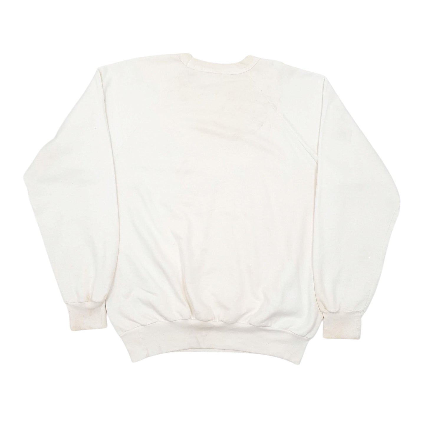 Mens White Unbranded Vintage 80s 90s Crewneck Jumper