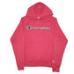 Mens Red Champion Script Hoodie Jumper