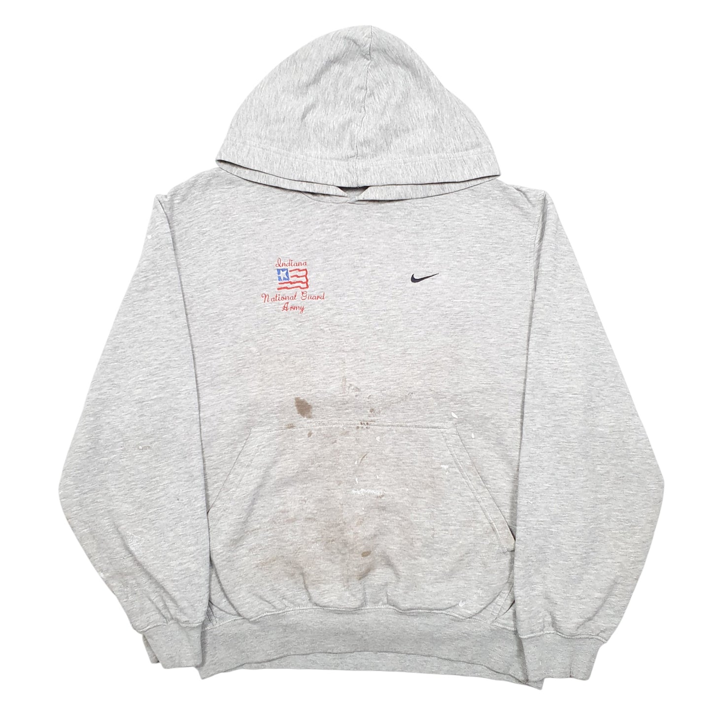 Mens Grey Nike Indiana National Guard Army Hoodie Jumper