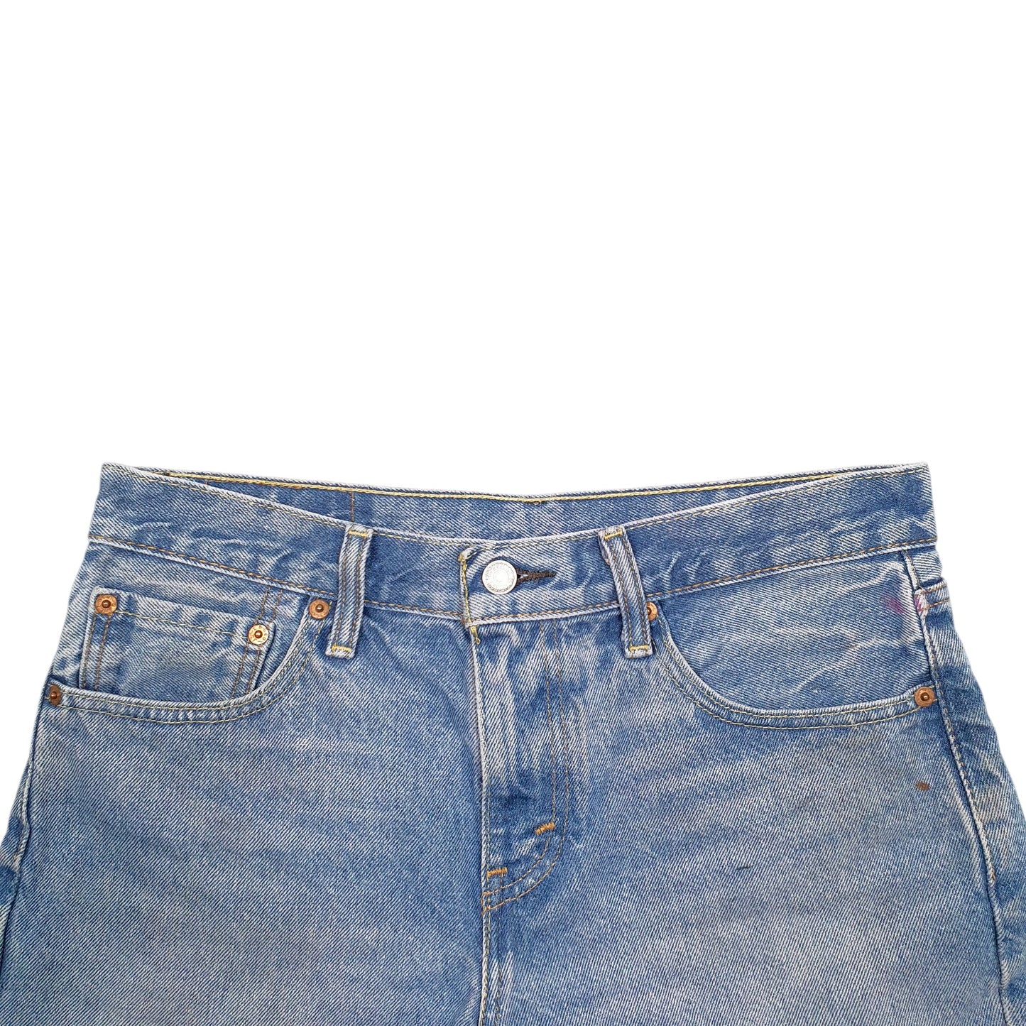 Womens Blue Levis Denim Jeans Jorts Cut-off Denim Shorts