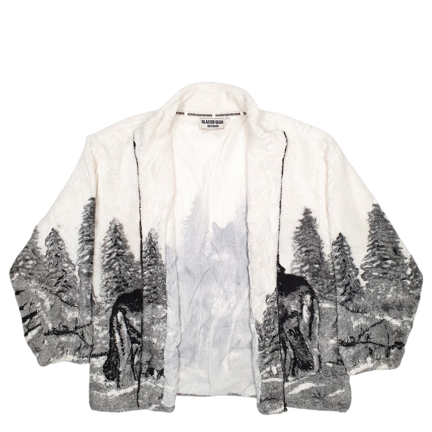 Mens Cream Glacier Gear Outdoor Wolves Full Zip Jumper