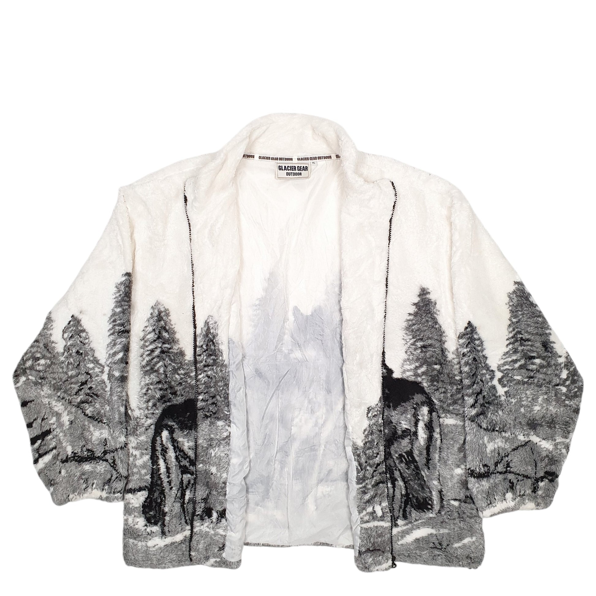 Mens Cream Glacier Gear Outdoor Wolves Full Zip Jumper