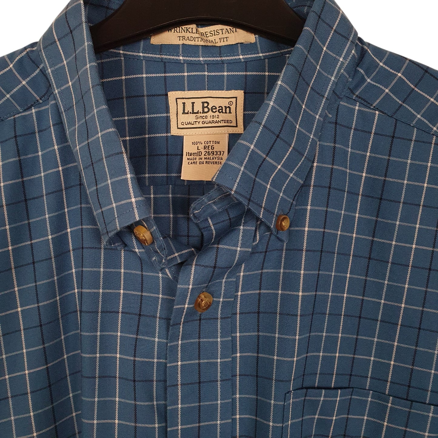 Mens Blue L.L.Bean  Long Sleeve Shirt