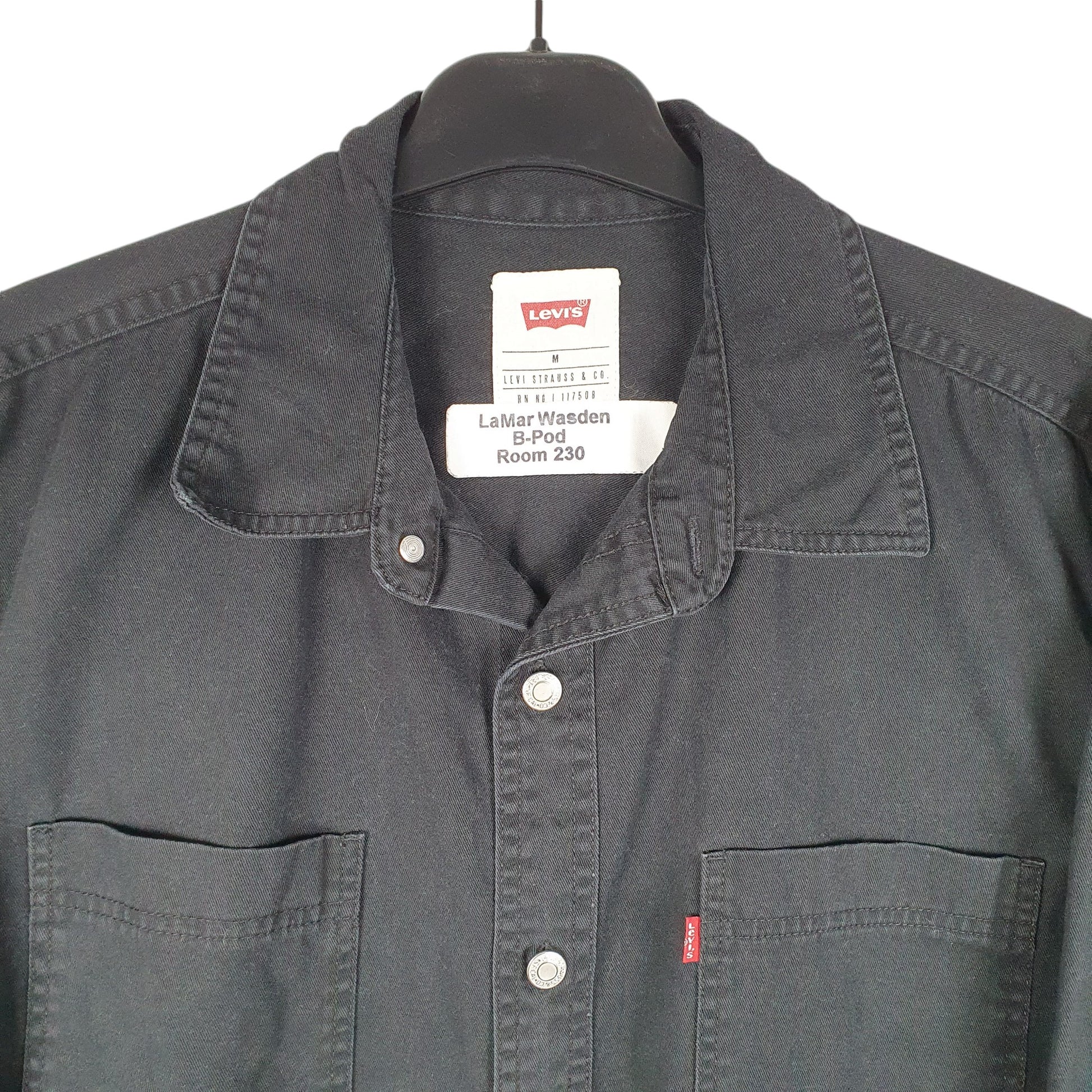 Mens Black Levis Denim Jeans Overshirt Shacket Long Sleeve Shirt