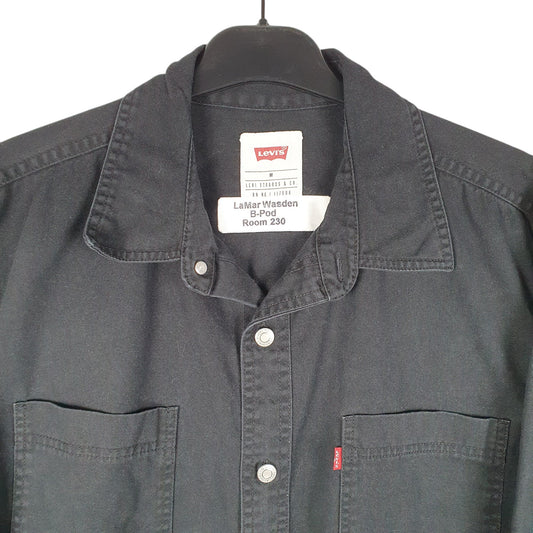 Mens Black Levis Denim Jeans Overshirt Shacket Long Sleeve Shirt