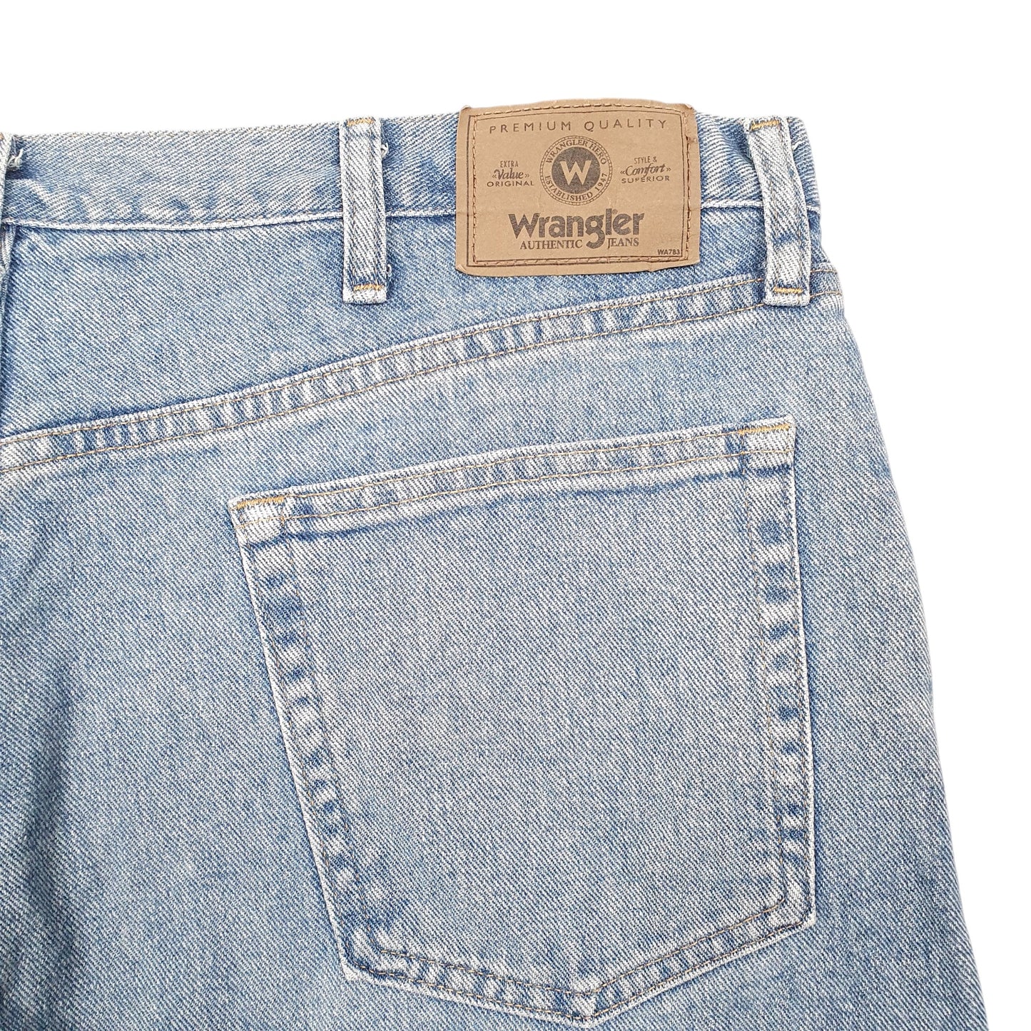 Mens Blue Wrangler Denim Jeans Jorts Relaxed Baggy Denim Shorts