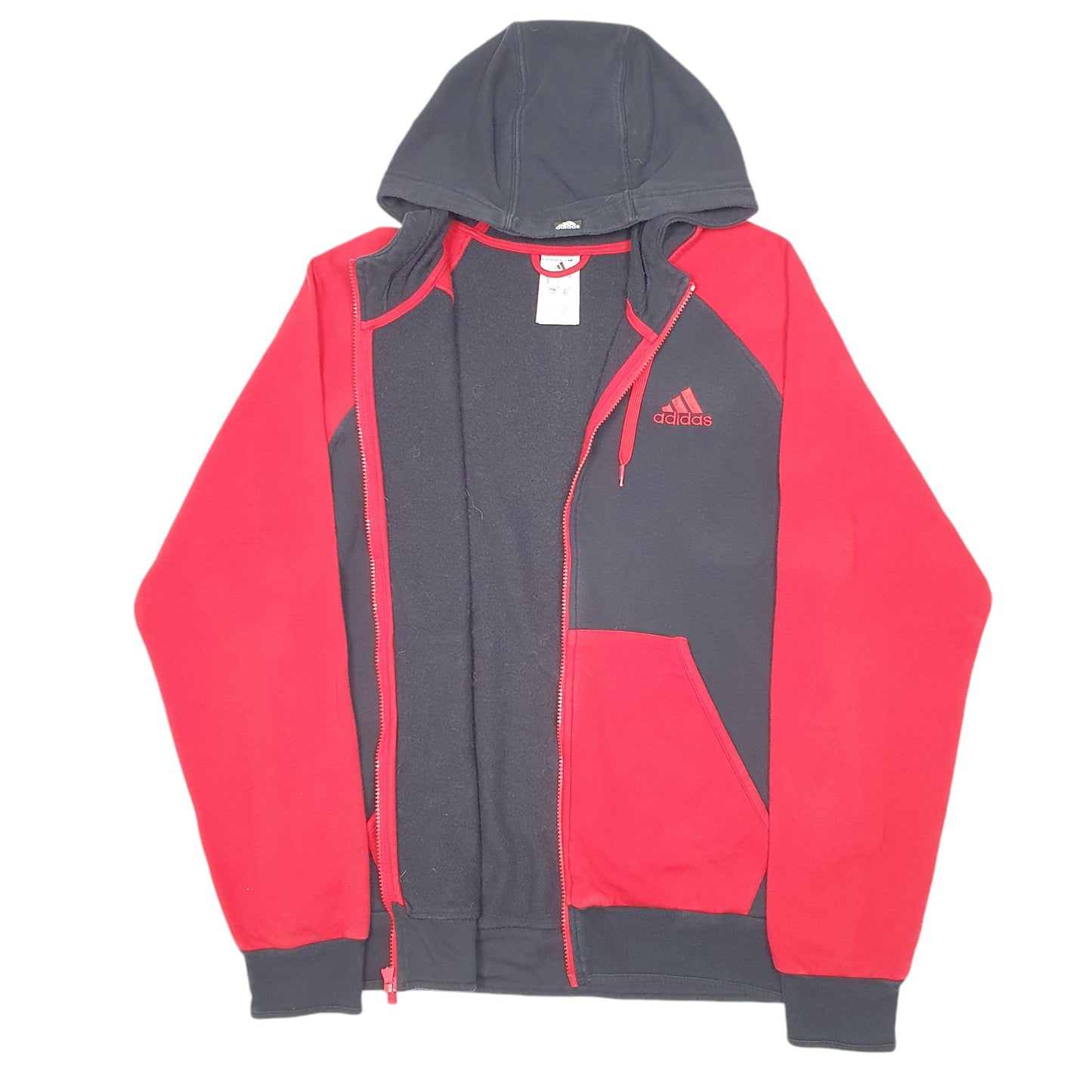 Mens Black Adidas Hoodie Full Zip Jumper