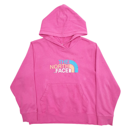 Womens Pink The North Face Spellout Hoodie Jumper