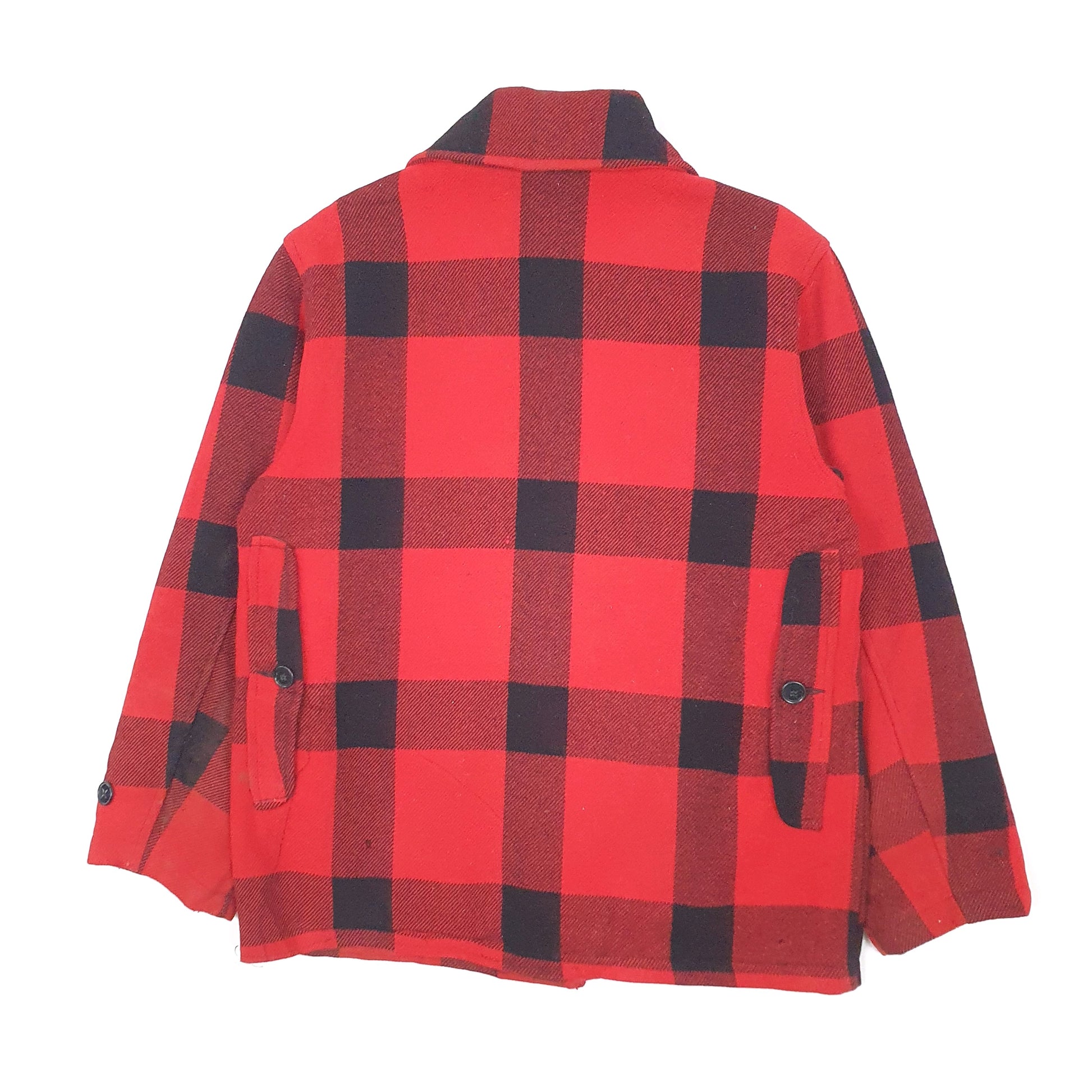 Mens Red Bemidji Woolen Mills Vintage 1940s 50s Plaid Mackinaw Hunting  Coat