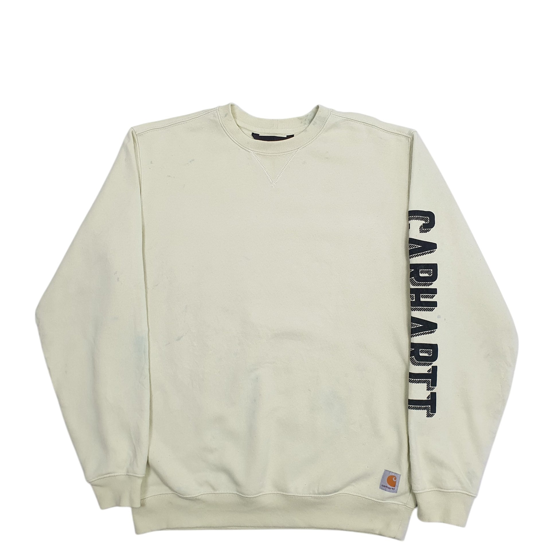 Mens Green Carhartt Spellout Crewneck Jumper