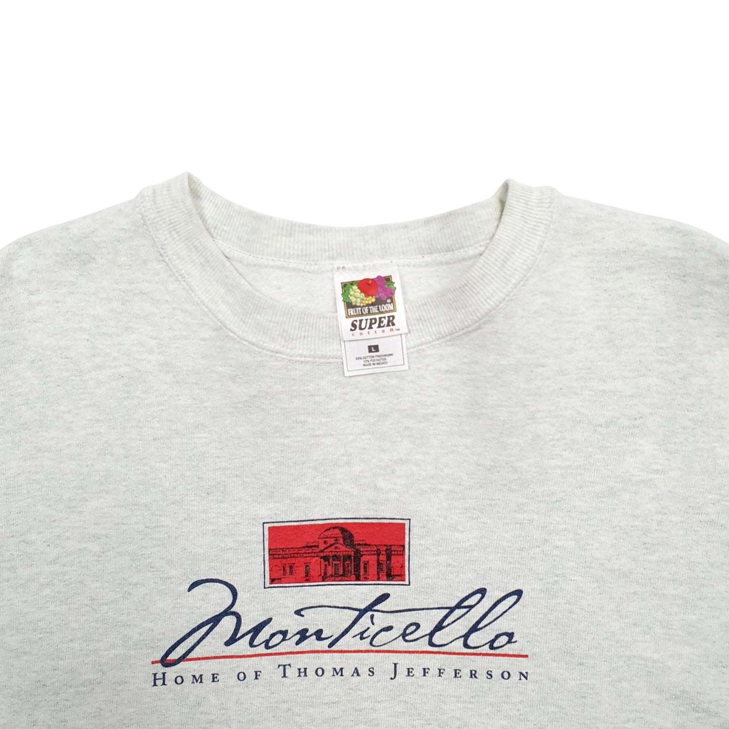 Mens Grey Fruit Of The Loom  Crewneck Jumper