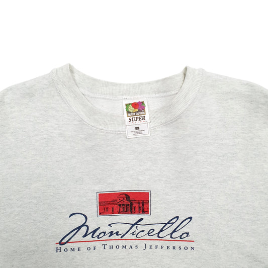 Mens Grey Fruit Of The Loom  Crewneck Jumper